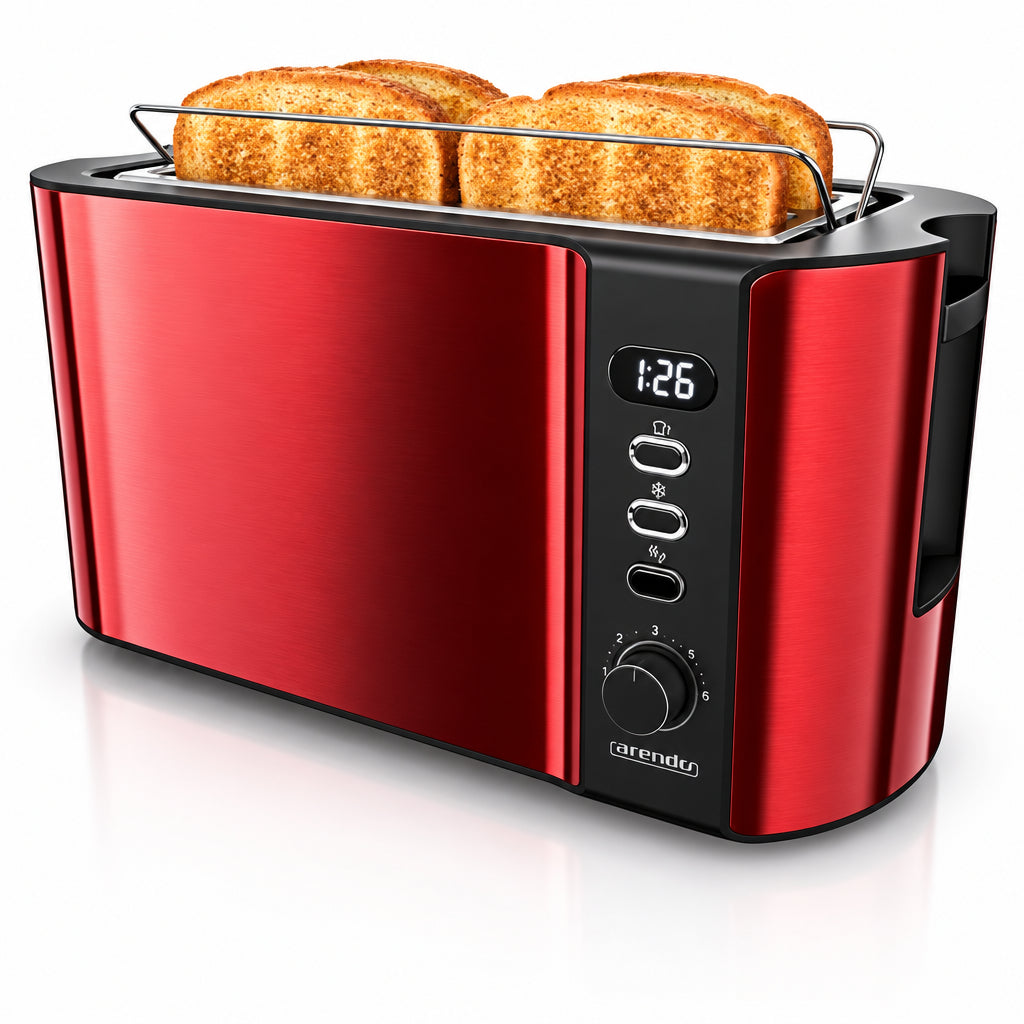 Grille-Pain 2 Larges Fentes 4 Tranches 1500W 38,5x19 cm