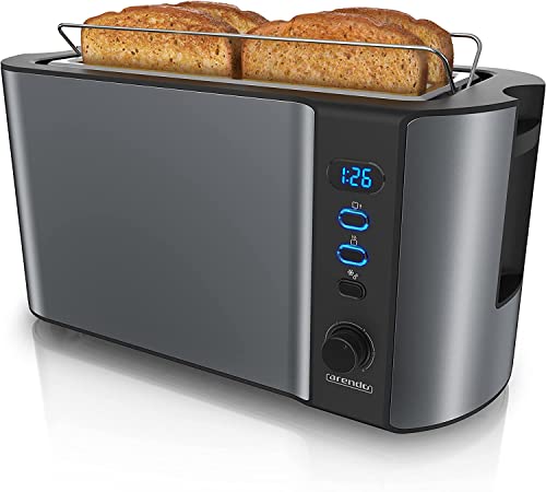 Grille-Pain 2 Larges Fentes 4 Tranches 1500W 38,5x19 cm