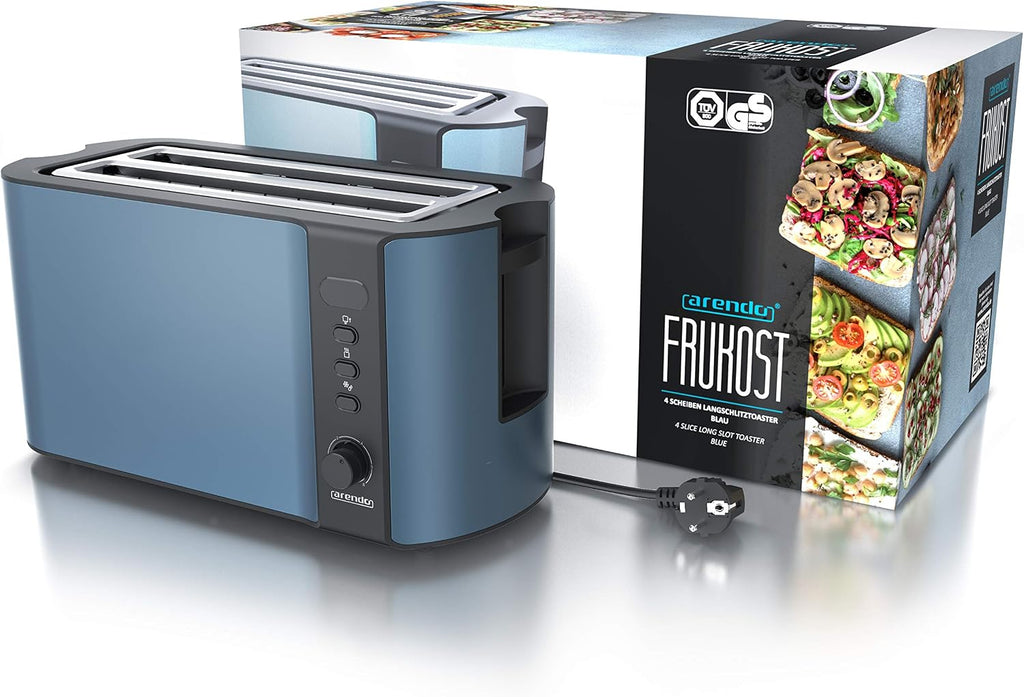 Grille-Pain 2 Larges Fentes 4 Tranches 1500W 38,5x19 cm