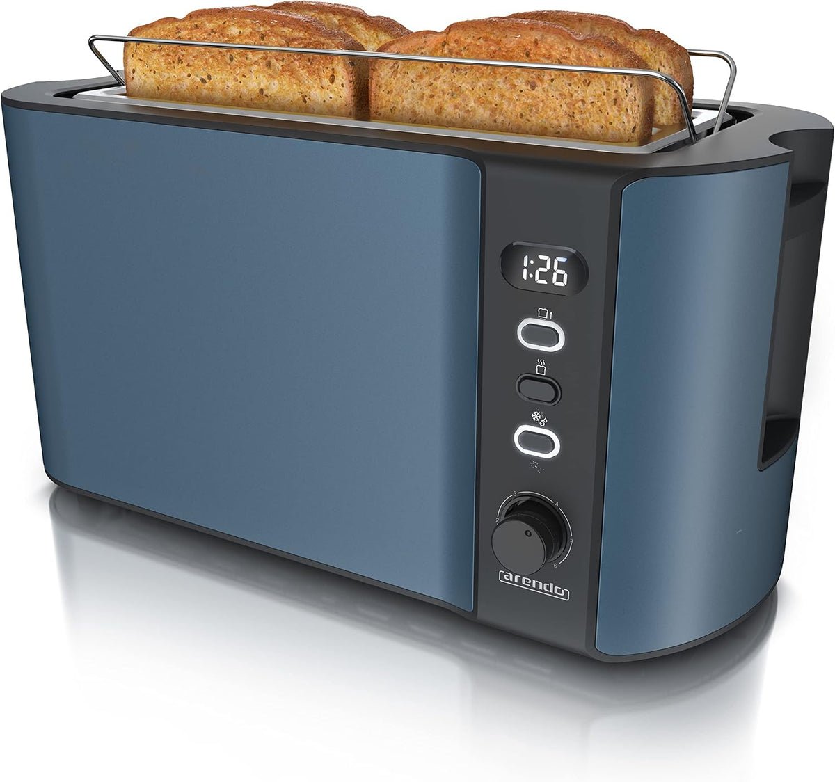 Grille-Pain 2 Larges Fentes 4 Tranches 1500W 38,5x19 cm