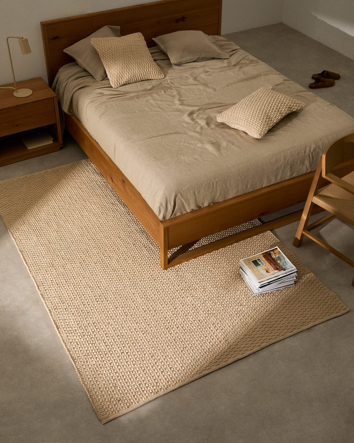 Mascarell Tapis en Coton et Polyester Blanc 160 x 230 cm