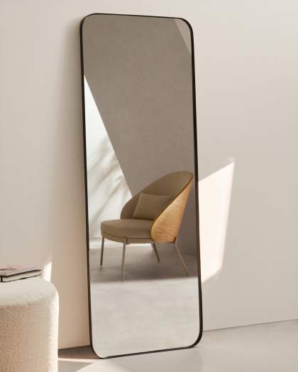 Tebel Miroir Asymétrique en Métal Noir