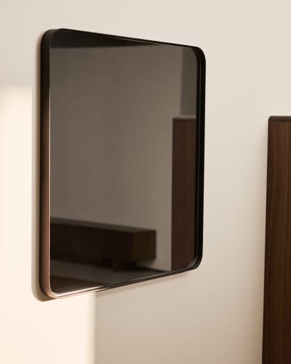 Tebel Miroir Asymétrique en Métal Noir