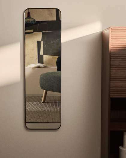 Tebel Miroir Asymétrique en Métal Noir