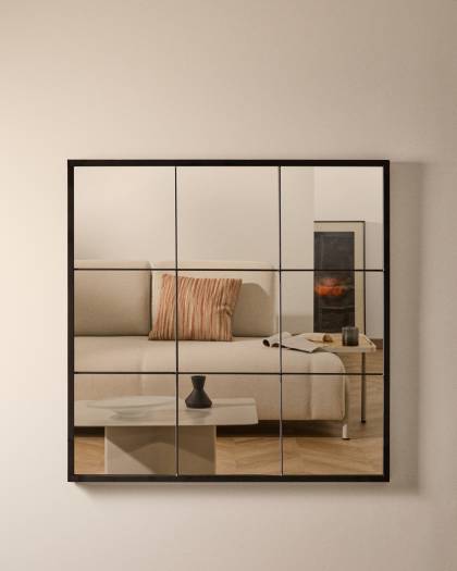 Tebel Miroir Asymétrique en Métal Noir
