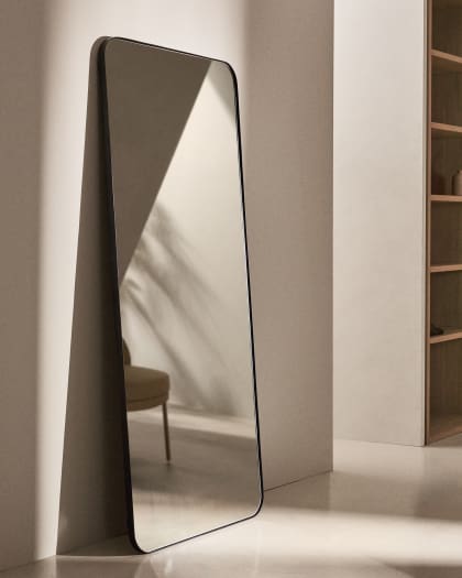 Tebel Miroir Asymétrique en Métal Noir