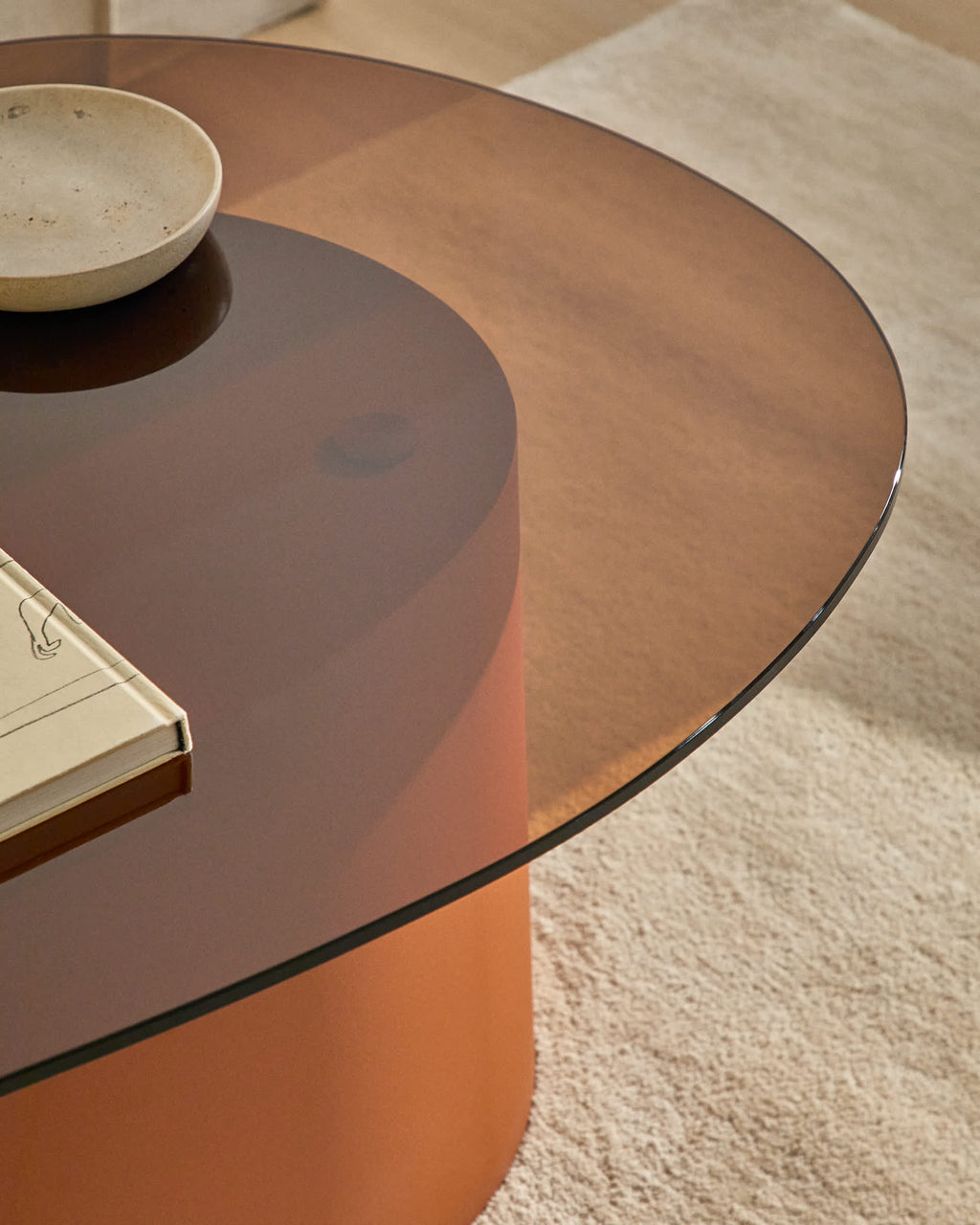 Olir Table Basse en Verre Trempé et Acier 140x80 cm