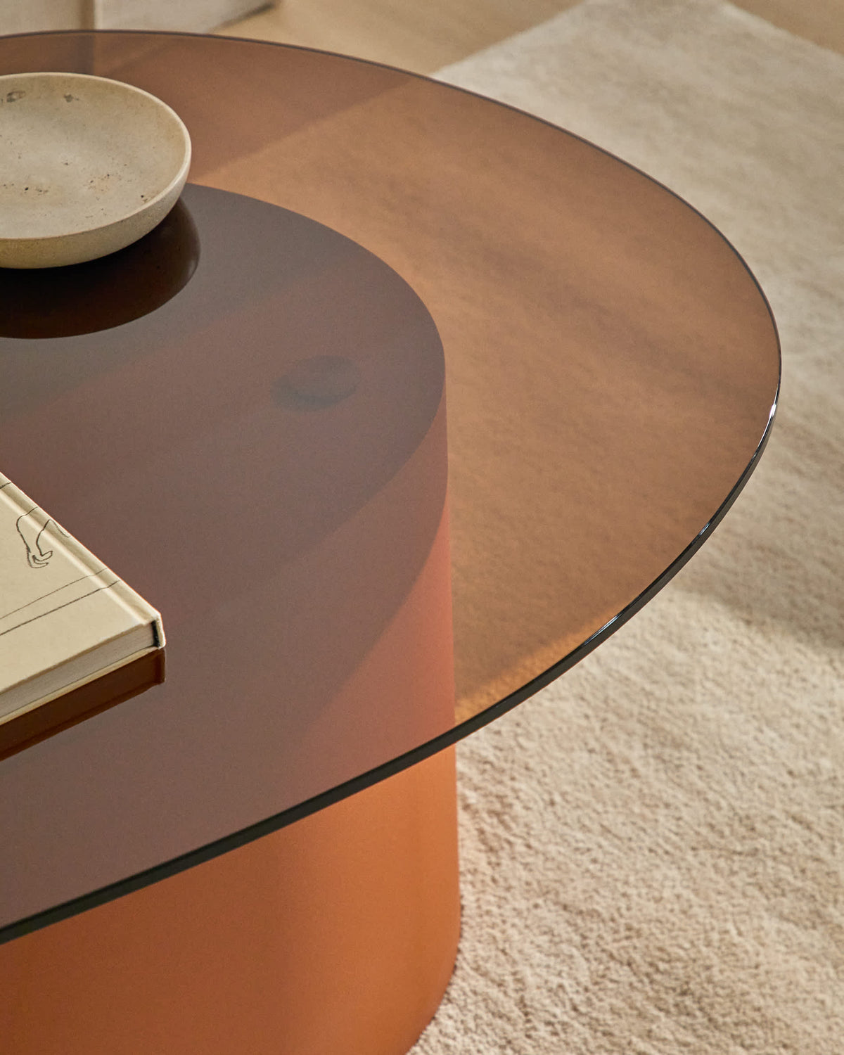 Olir Table Basse en Verre Trempé et Acier 140x80 cm