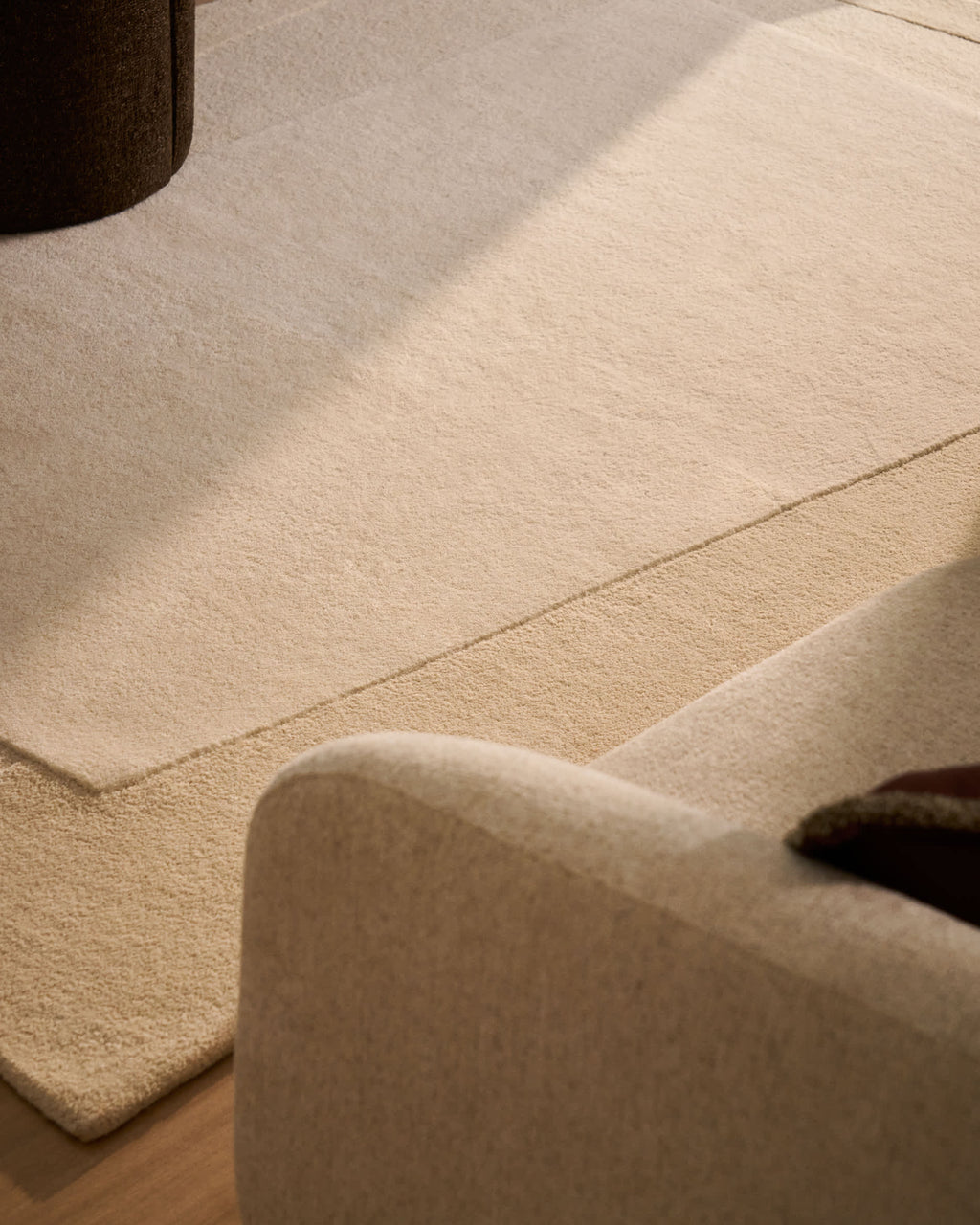 Lisdan Tapis en Tissu Écru et Vert 160 x 230 cm