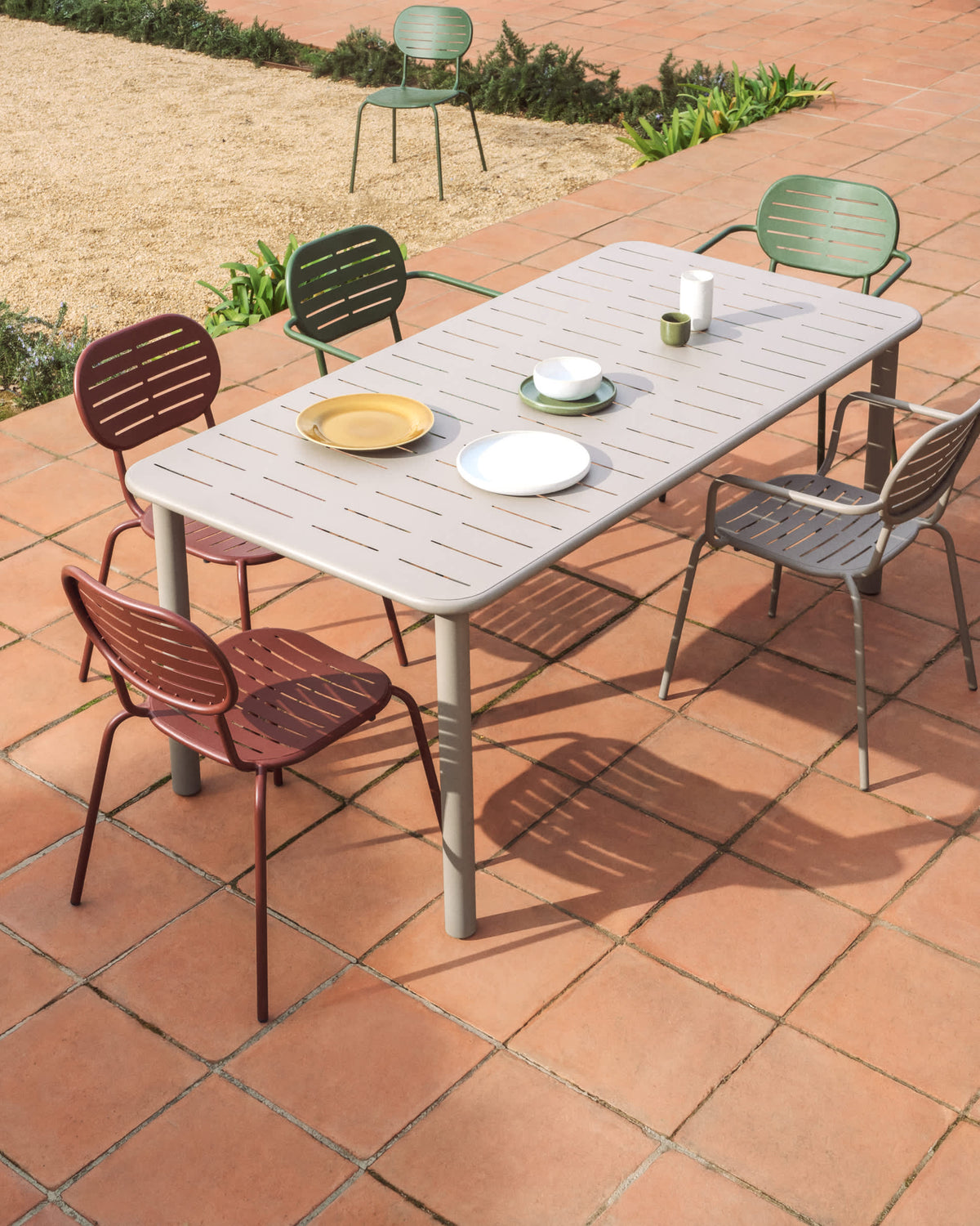 Brai Chaise Empilable d’Extérieur en Acier Galvanisé