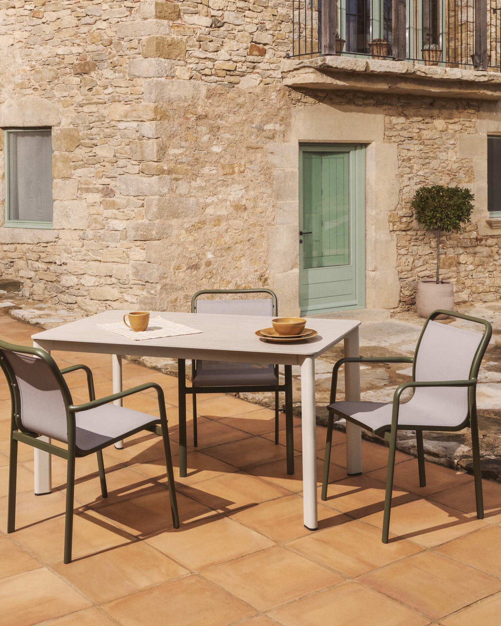 Livadia Chaise Empilable d'Extérieur en Aluminium et Corde
