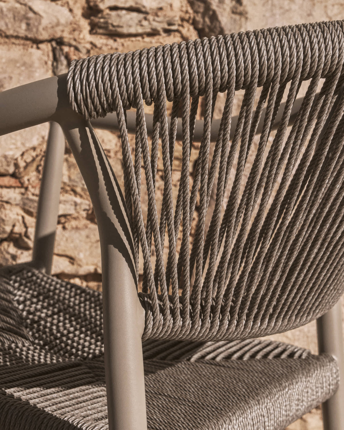 Livadia Chaise Empilable d'Extérieur en Aluminium et Corde
