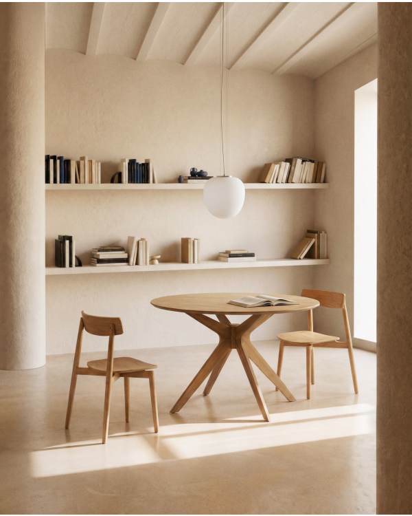 Naanim Table Ronde en Placage de Noyer Ø 120 cm