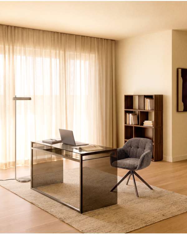 Dorina Chaise Pivotante en Tissu Chenille et Acier