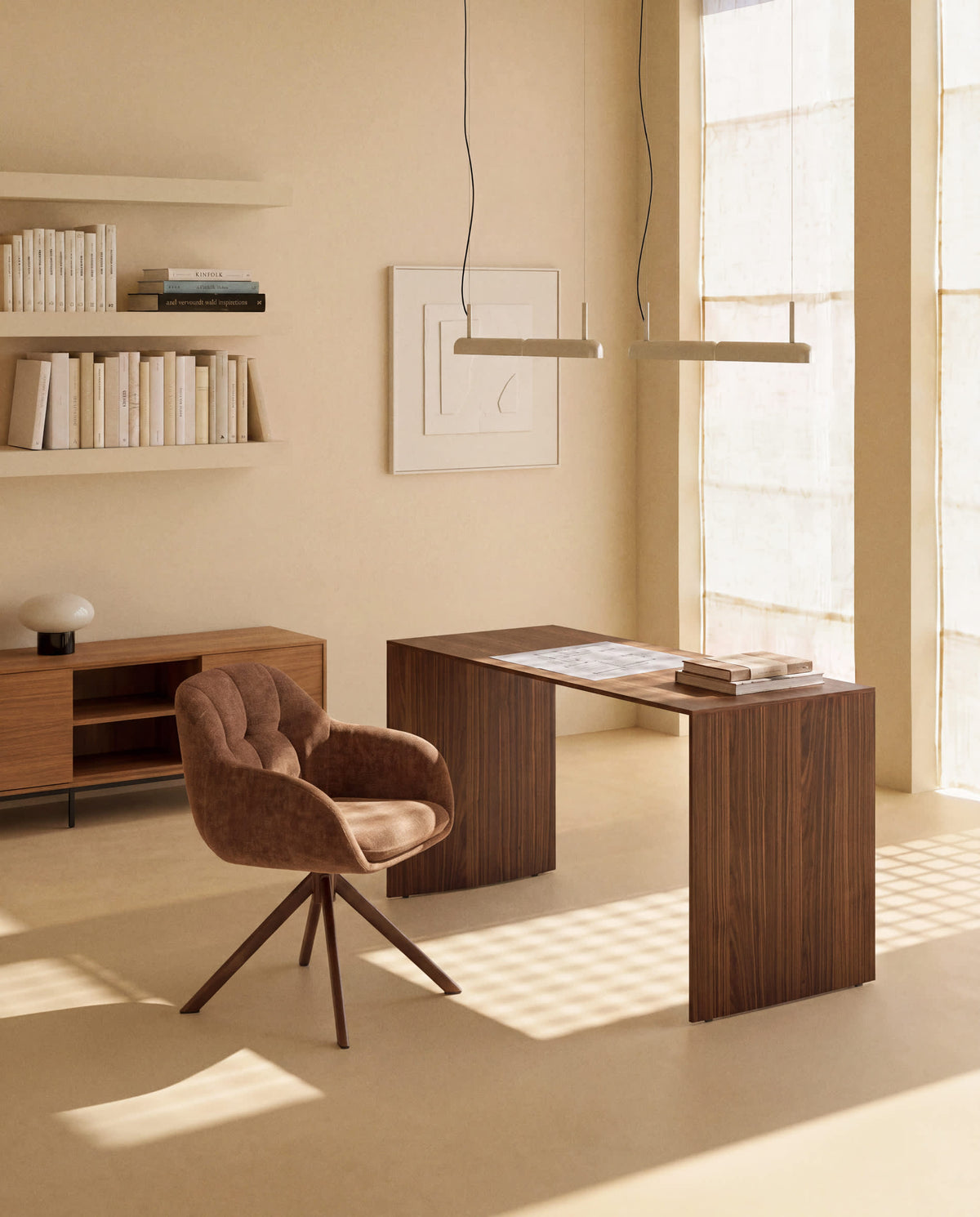 Dorina Chaise Pivotante en Tissu Chenille et Acier