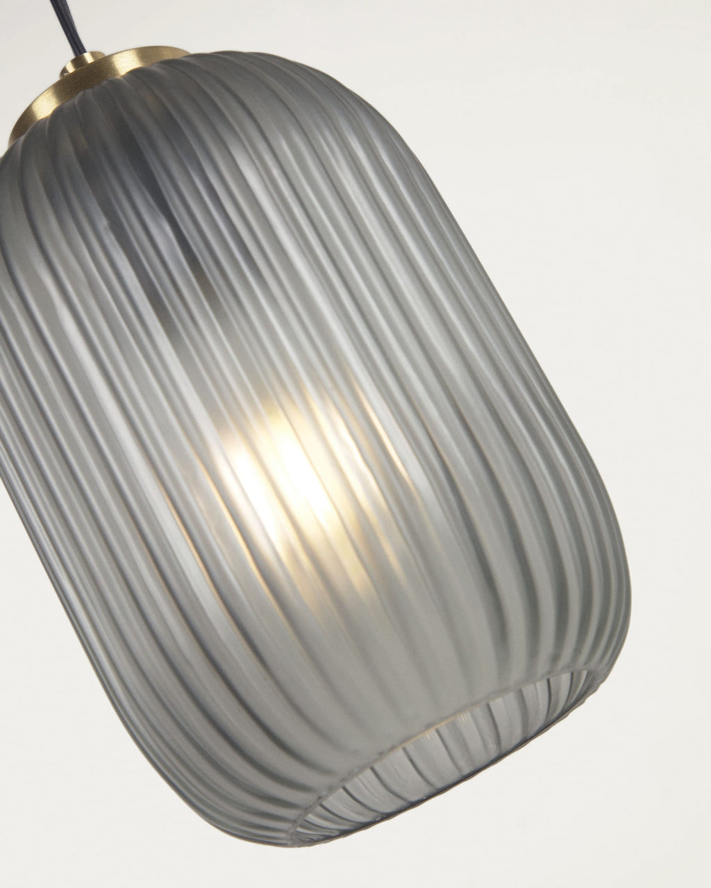 Hestia Suspension en Métal et Verre Gris