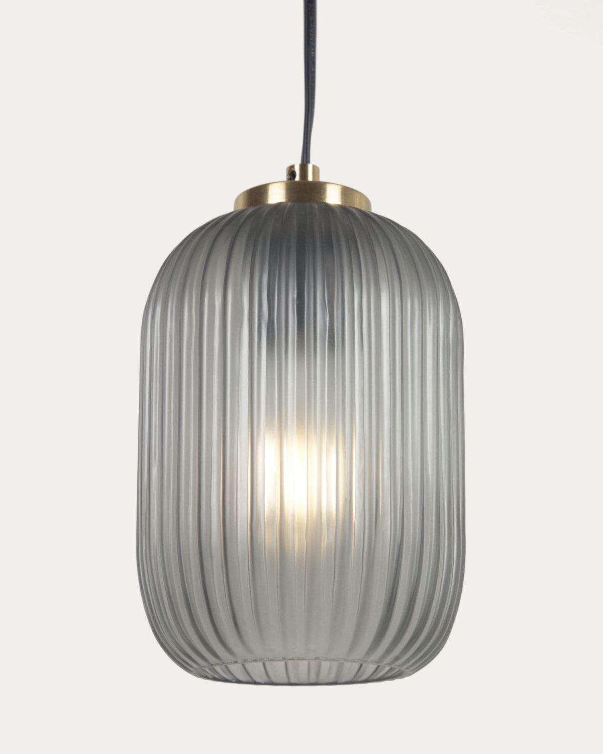 Hestia Suspension en Métal et Verre Gris