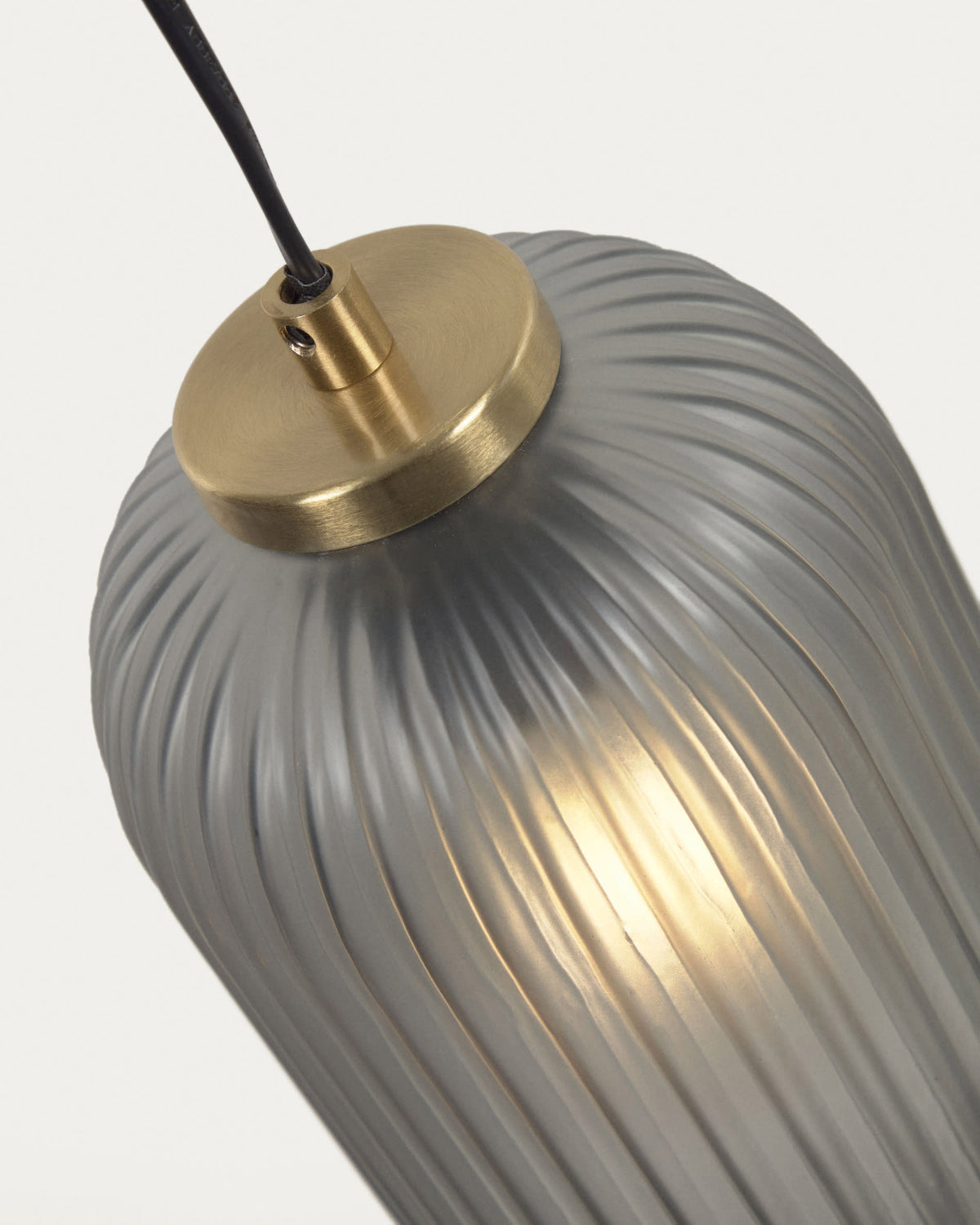 Hestia Suspension en Métal et Verre Gris