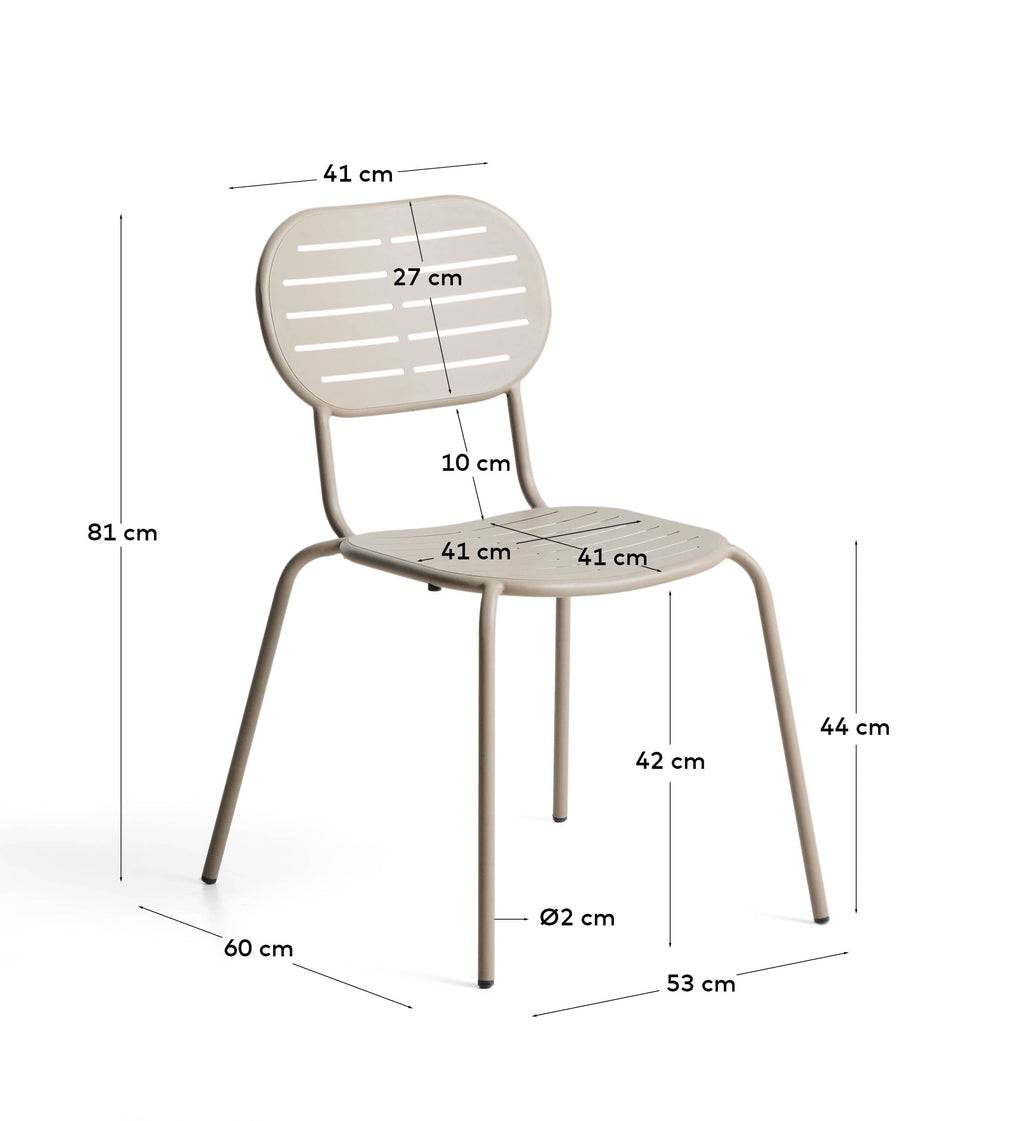 Brai Chaise Empilable d’Extérieur en Acier Galvanisé