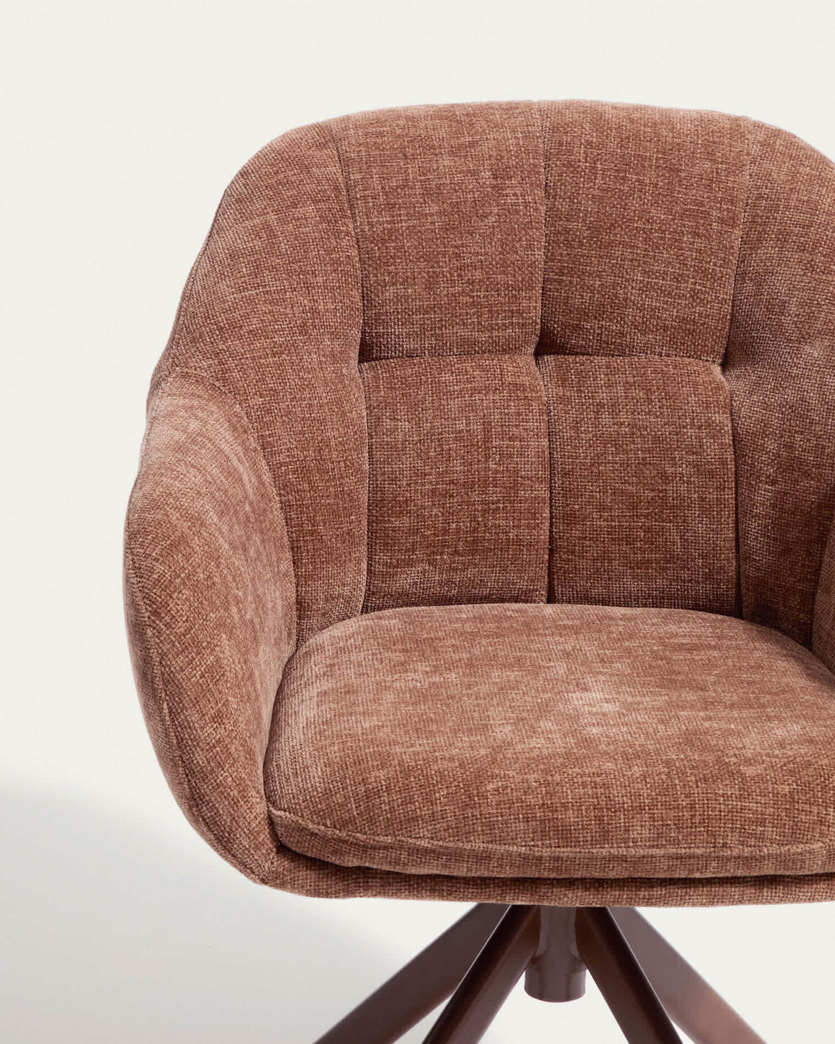 Dorina Chaise Pivotante en Tissu Chenille et Acier