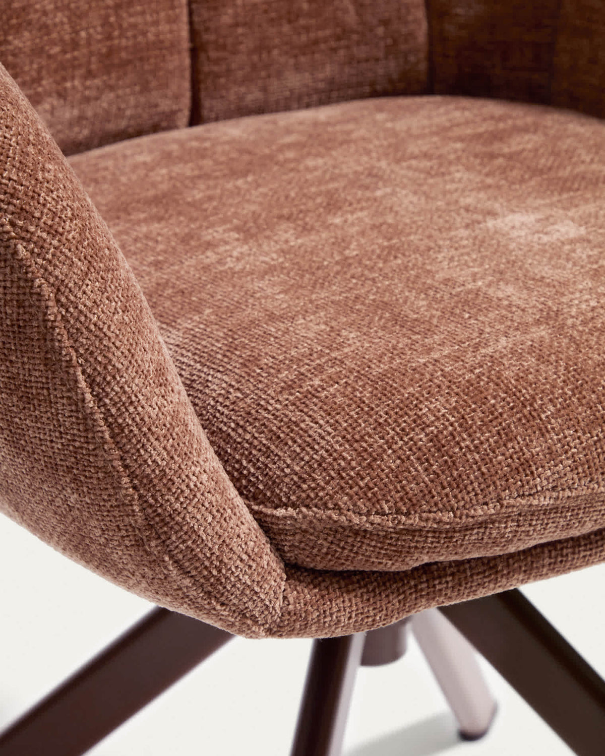 Dorina Chaise Pivotante en Tissu Chenille et Acier