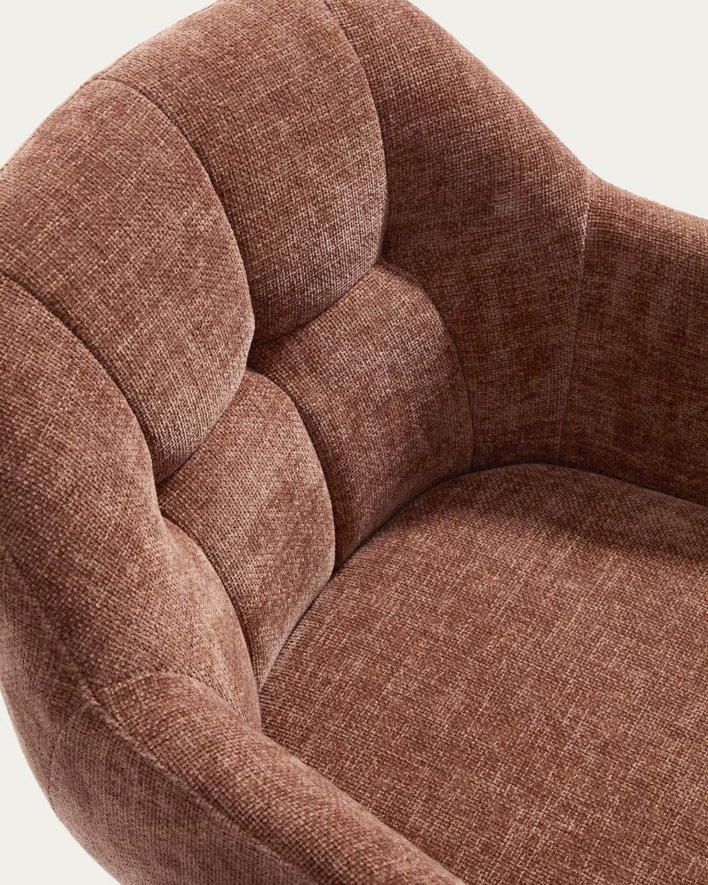 Dorina Chaise Pivotante en Tissu Chenille et Acier