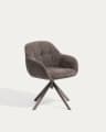 Dorina Chaise Pivotante en Tissu Chenille et Acier