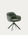 Dorina Chaise Pivotante en Tissu Chenille et Acier