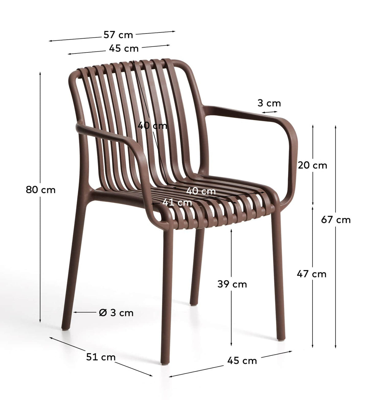 Isabellini Chaise Empilable d'Extérieur en Plastique