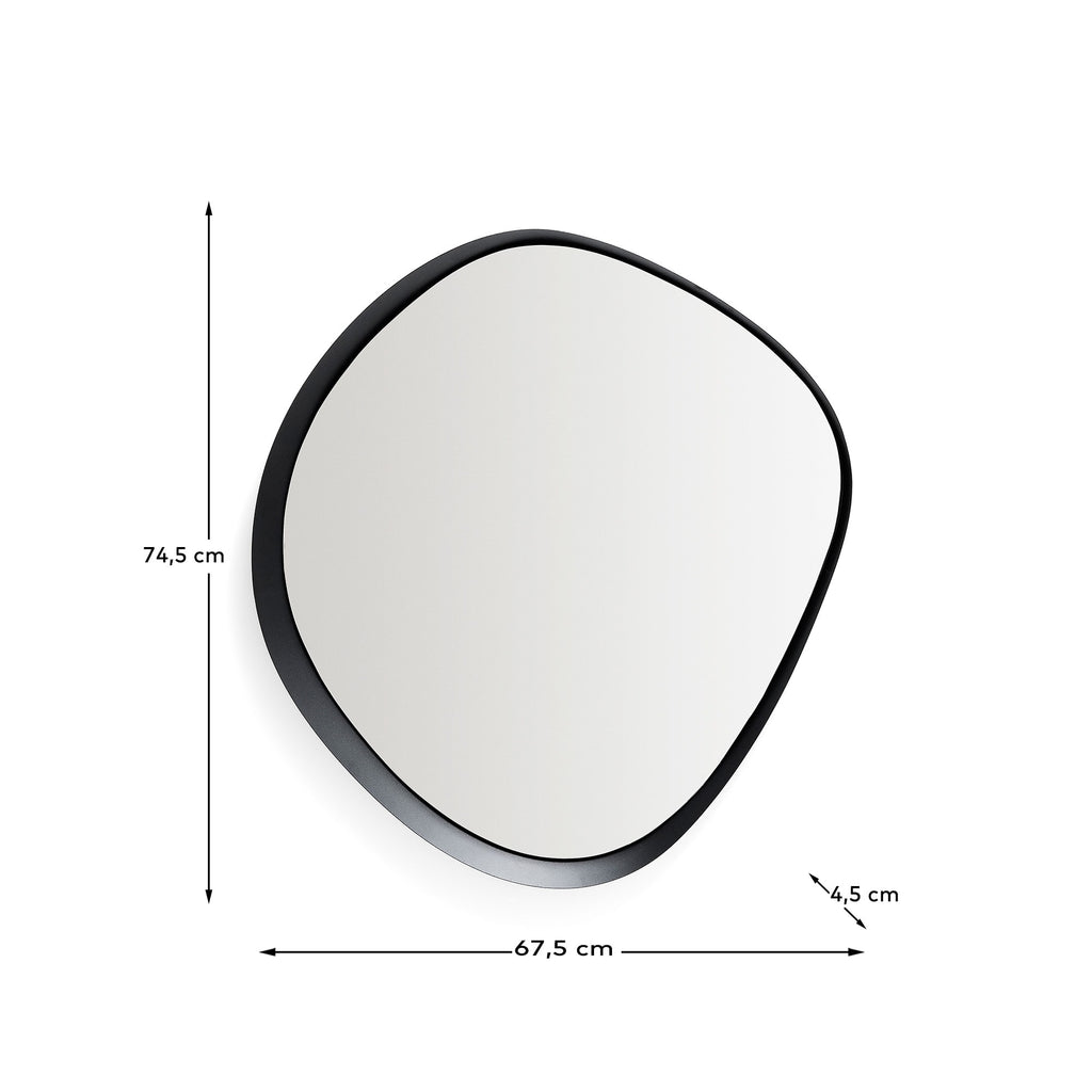Tebel Miroir Asymétrique en Métal Noir