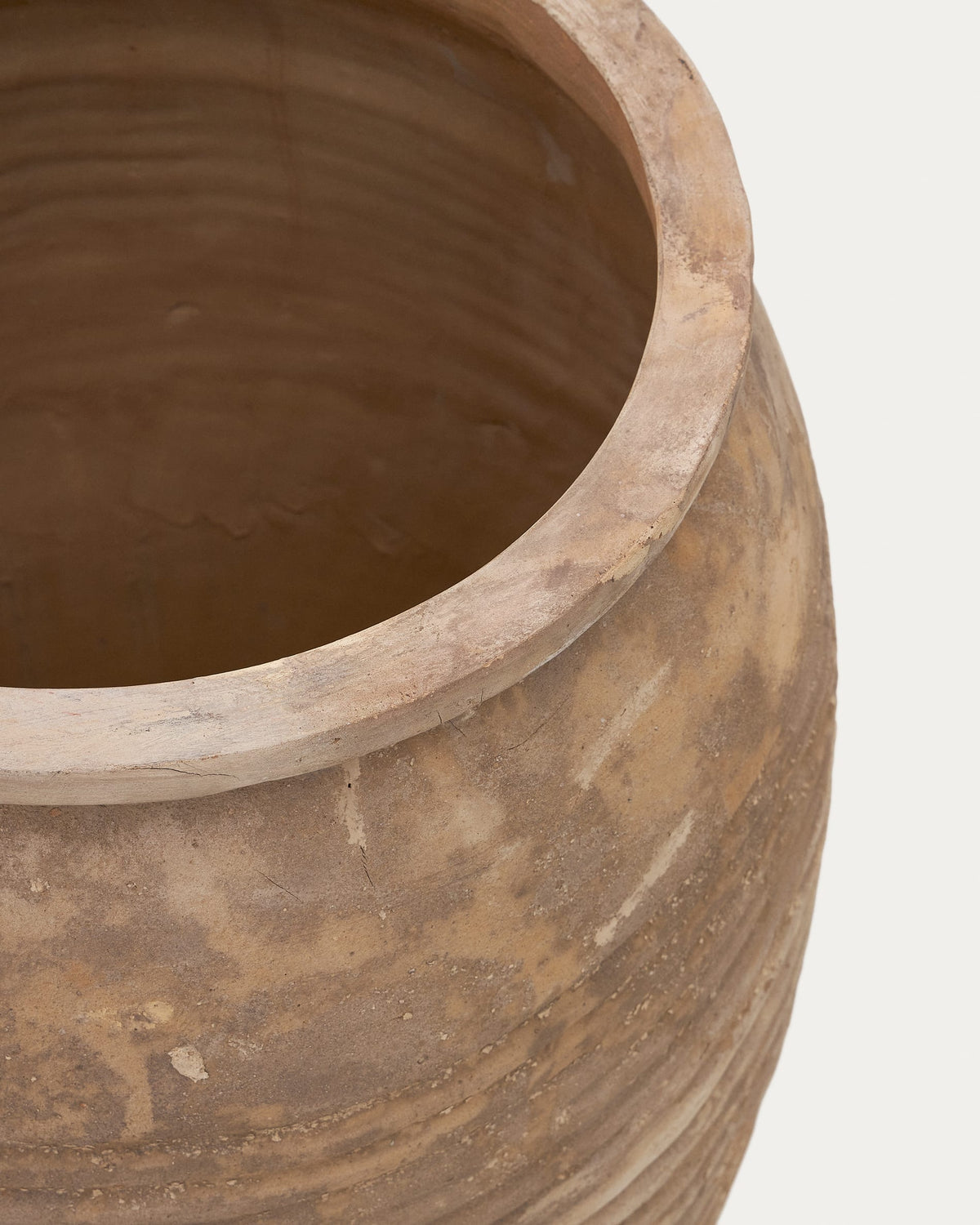 Llonga Ensemble 2 Pots de Fleurs en Terre Cuite Finition Naturelle Ø 54 / Ø 32 cm