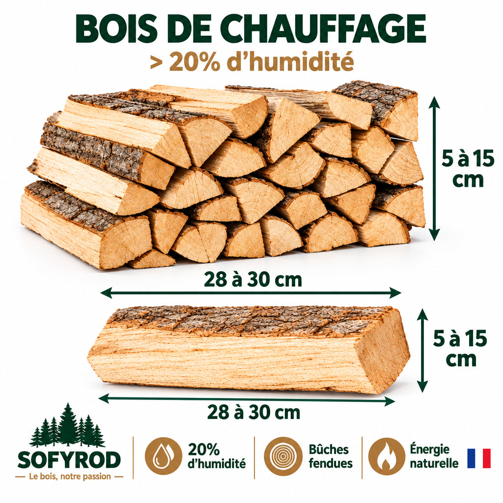 Box de Bois de Chauffage Extra Sec 30 cm