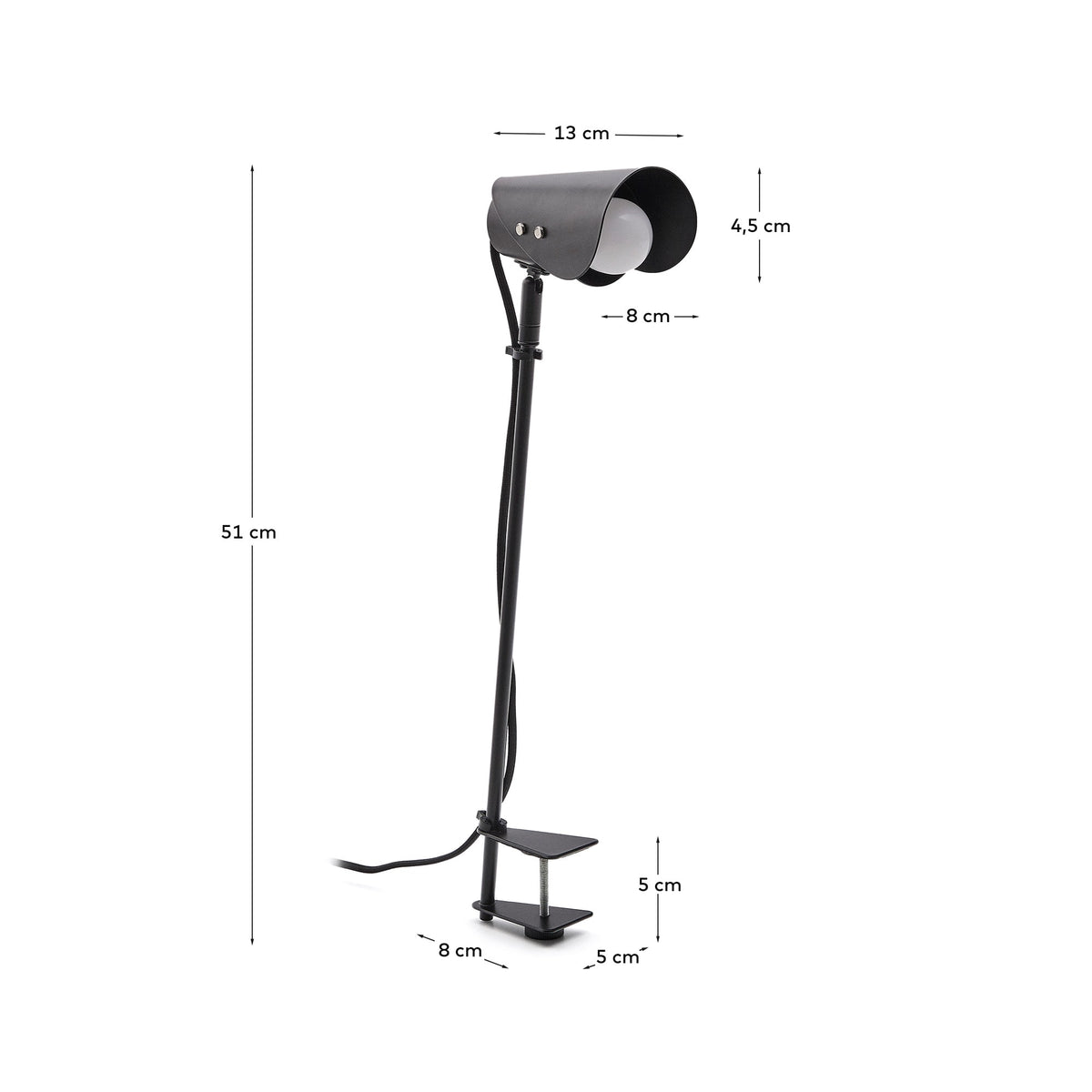 Lampe de Bureau avec Pince en Métal