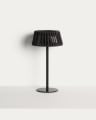 Aldet Lampe de Table Solaire d’Extérieur en Corde et Métal 16x30 cm
