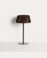 Aldet Lampe de Table Solaire d’Extérieur en Corde et Métal 16x30 cm