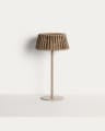 Aldet Lampe de Table Solaire d’Extérieur en Corde et Métal 16x30 cm