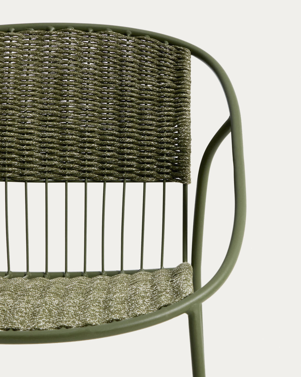 Atrani Chaise Empilable d'Extérieur en Acier Galvanisé et Corde