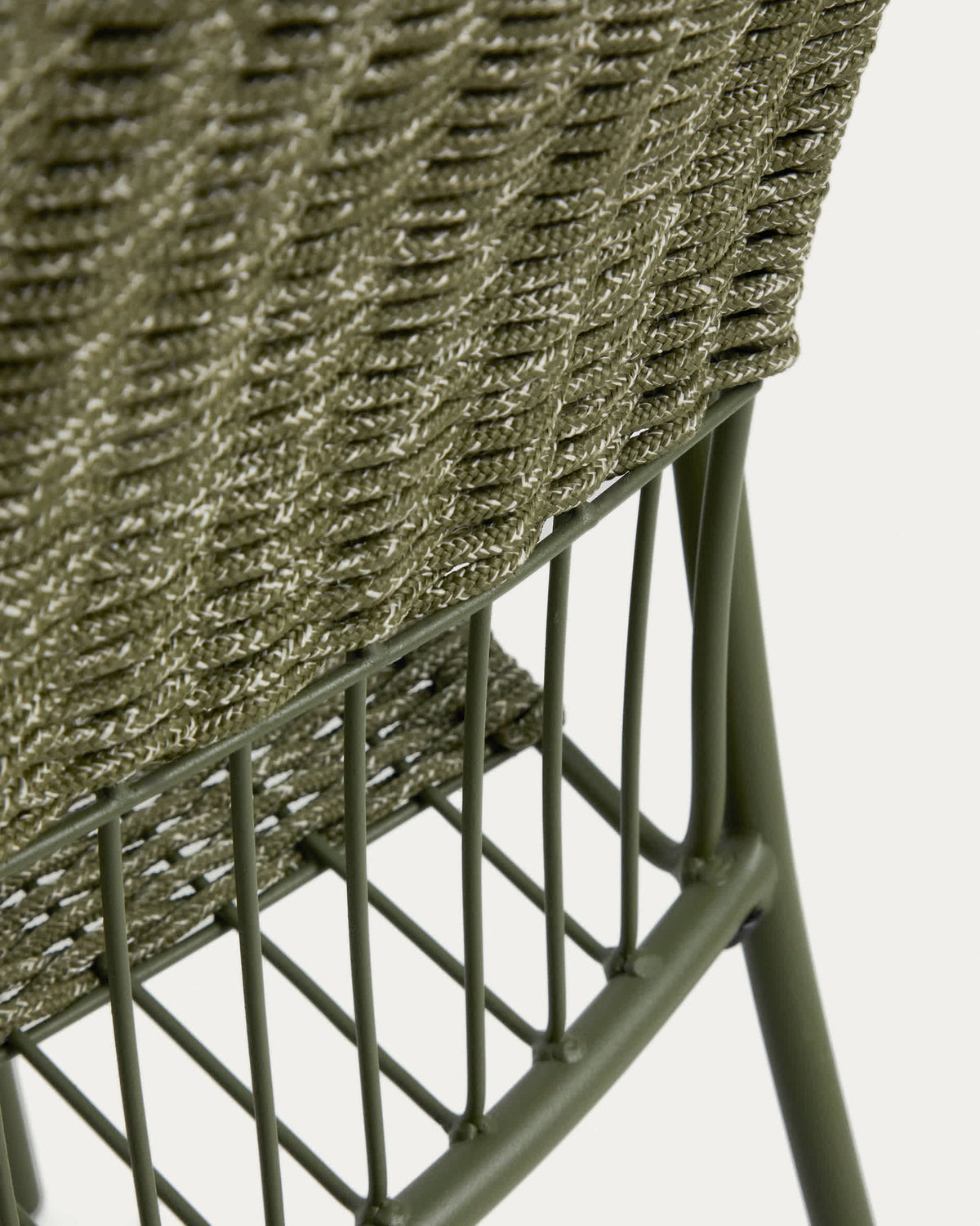 Atrani Chaise Empilable d'Extérieur en Acier Galvanisé et Corde