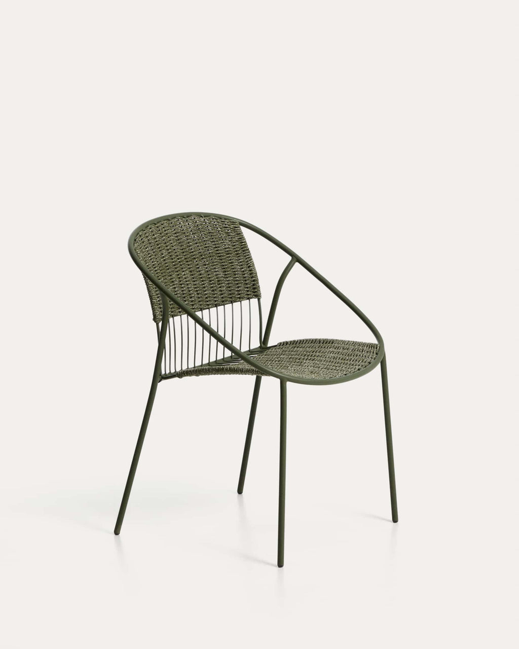 Atrani Chaise Empilable d'Extérieur en Acier Galvanisé et Corde