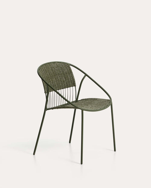 Atrani Chaise Empilable d'Extérieur en Acier Galvanisé et Corde