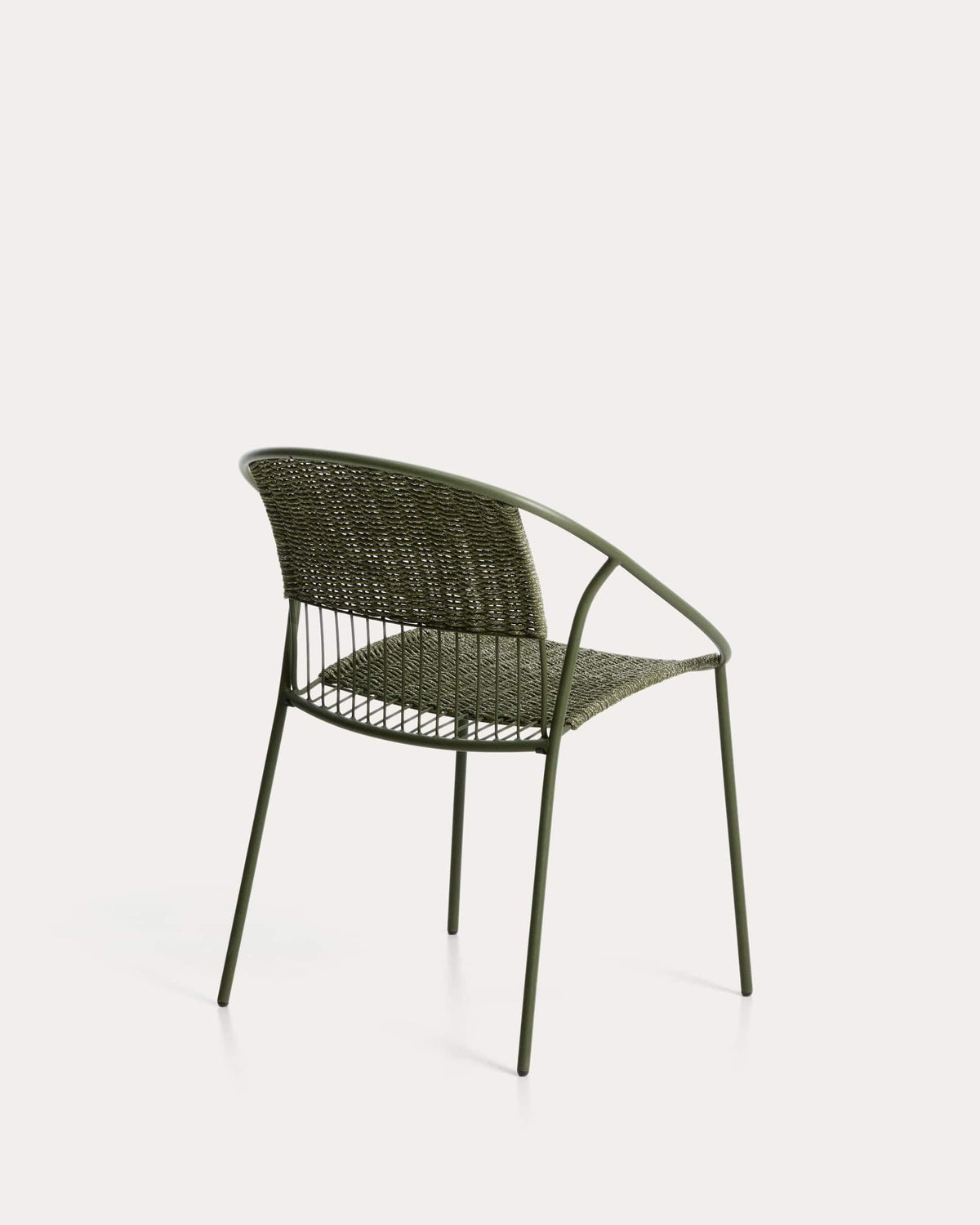 Atrani Chaise Empilable d'Extérieur en Acier Galvanisé et Corde