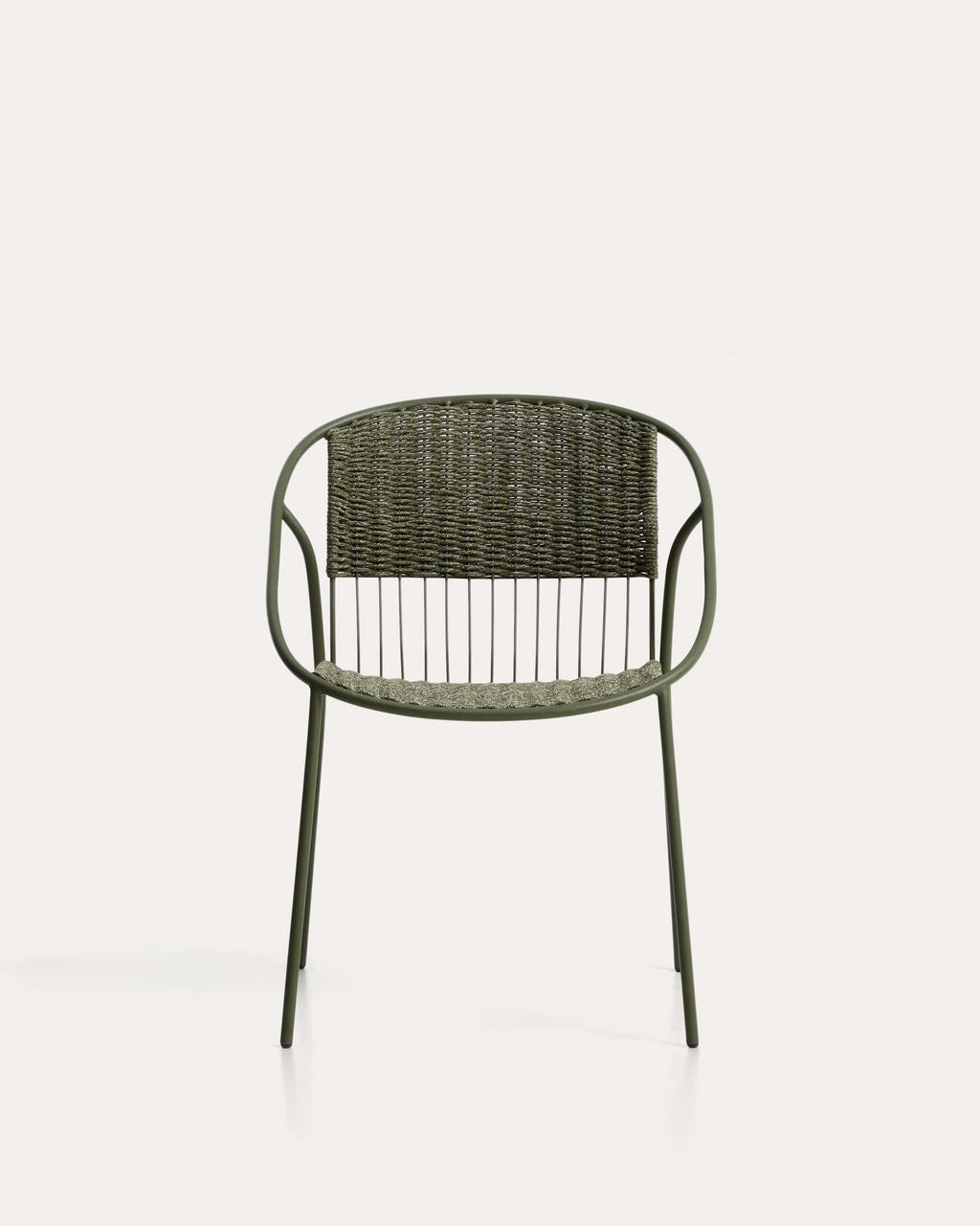 Atrani Chaise Empilable d'Extérieur en Acier Galvanisé et Corde
