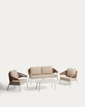 Zuara Ensemble Canapé 3 Places Fauteuils et Table d'Extérieur