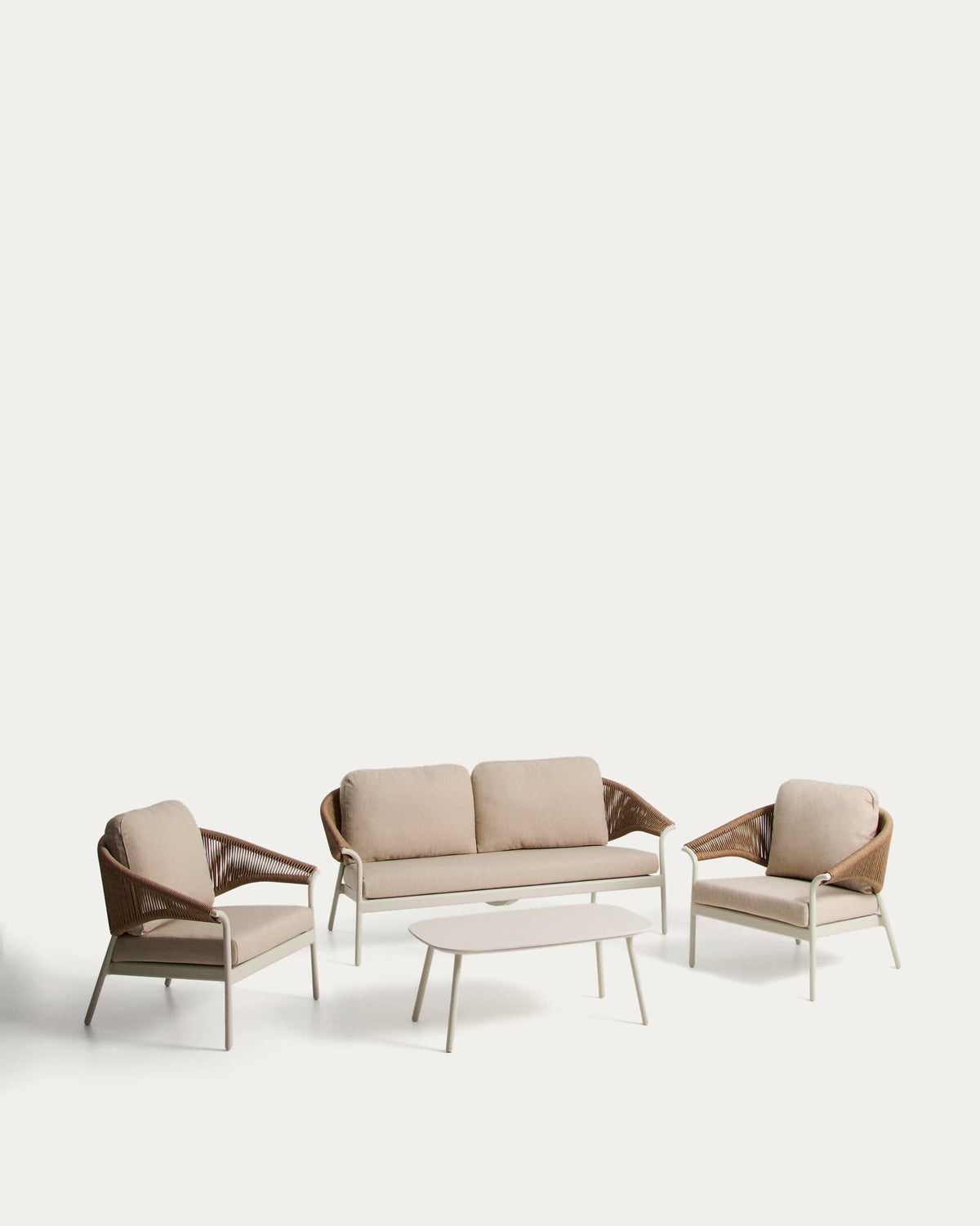Zuara Ensemble Canapé 3 Places Fauteuils et Table d'Extérieur