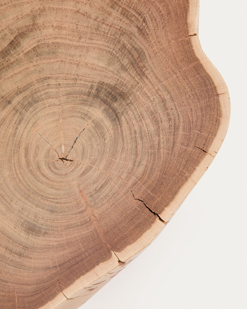 Tavine Table Basse en Bois d’Acacia et Acier Ø 49 cm