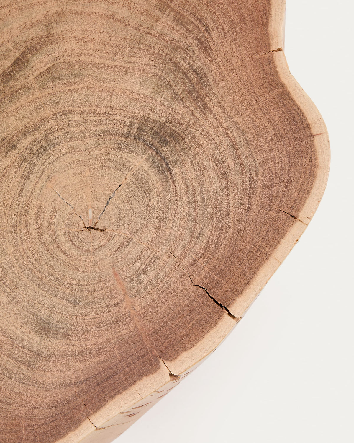 Tavine Table Basse en Bois d’Acacia et Acier Ø 49 cm