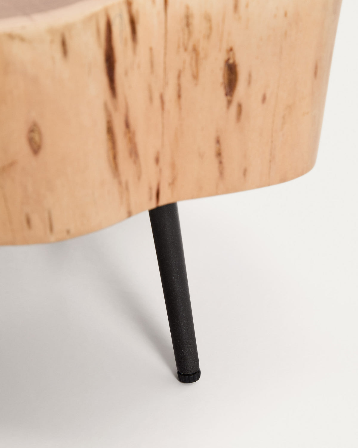 Tavine Table Basse en Bois d’Acacia et Acier Ø 49 cm