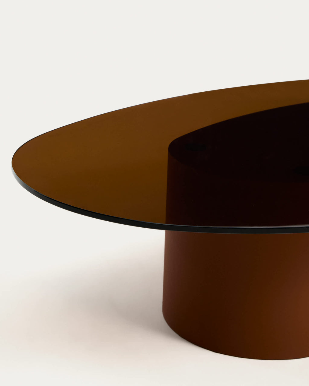 Olir Table Basse en Verre Trempé et Acier 140x80 cm