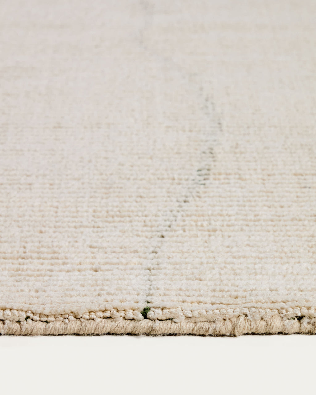 Lisdan Tapis en Tissu Écru et Vert 160 x 230 cm
