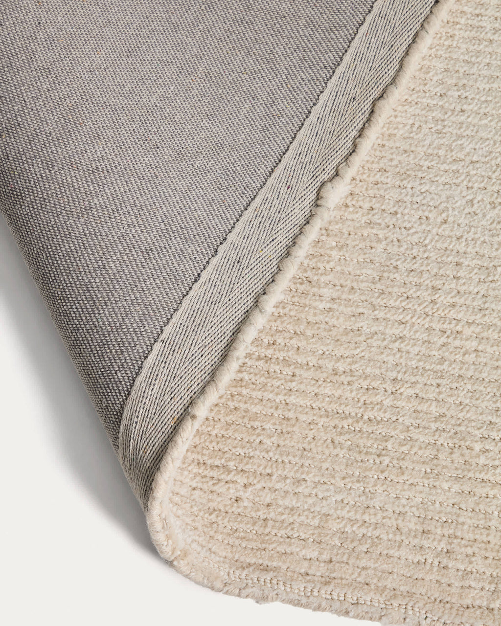 Lisdan Tapis en Tissu Écru et Vert 160 x 230 cm